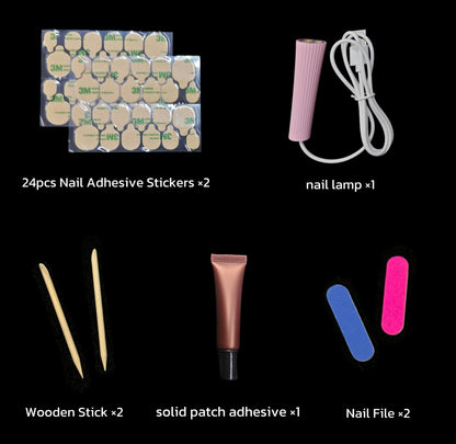 D137Finger Fantasy- Crystal Fantasy Luxury Rhinestone Handmade Press-On Nail Set with Gift Box & Greeting Card, 10pcs Elegant Nail Art Kit for Manicure, Perfect for Christmas Gift and Holiday Glam£¨DM0137£©