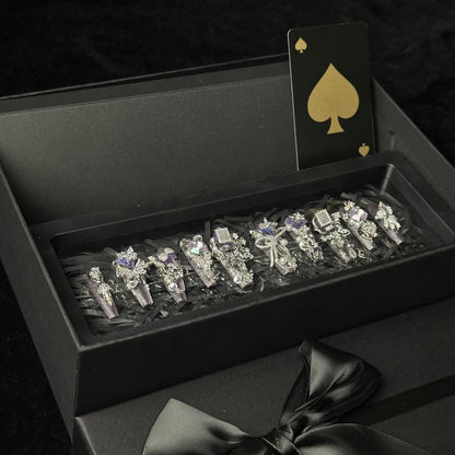 Crystal Fantasy_Glitters Fashion Press On Nail Care & Nail Art Nails, Luxury Elegant Rhinestone Stick 10pcs Manicure Set(MJ0037£©
