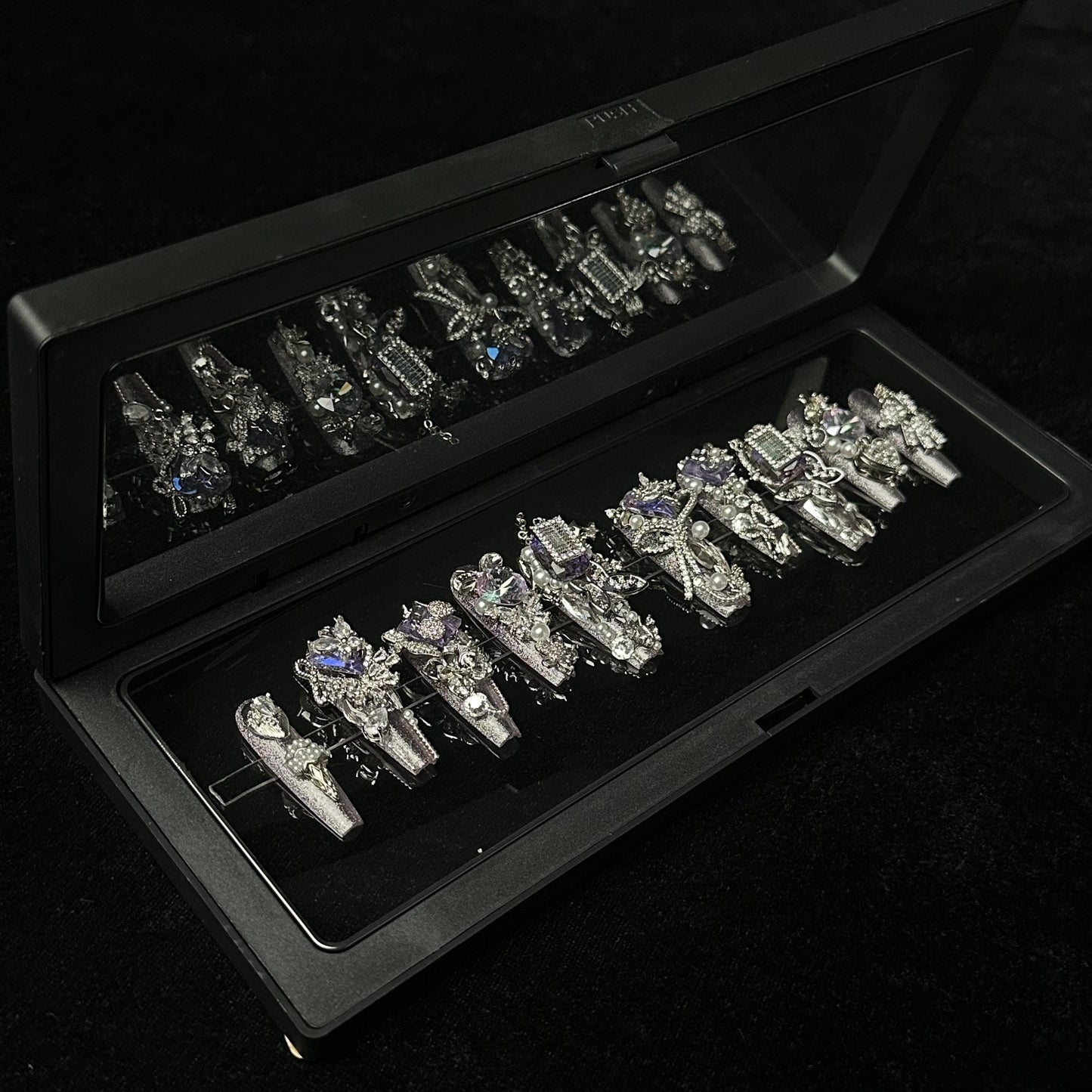 Crystal Fantasy_Glitters Fashion Press On Nail Care & Nail Art Nails, Luxury Elegant Rhinestone Stick 10pcs Manicure Set(MJ0037£©