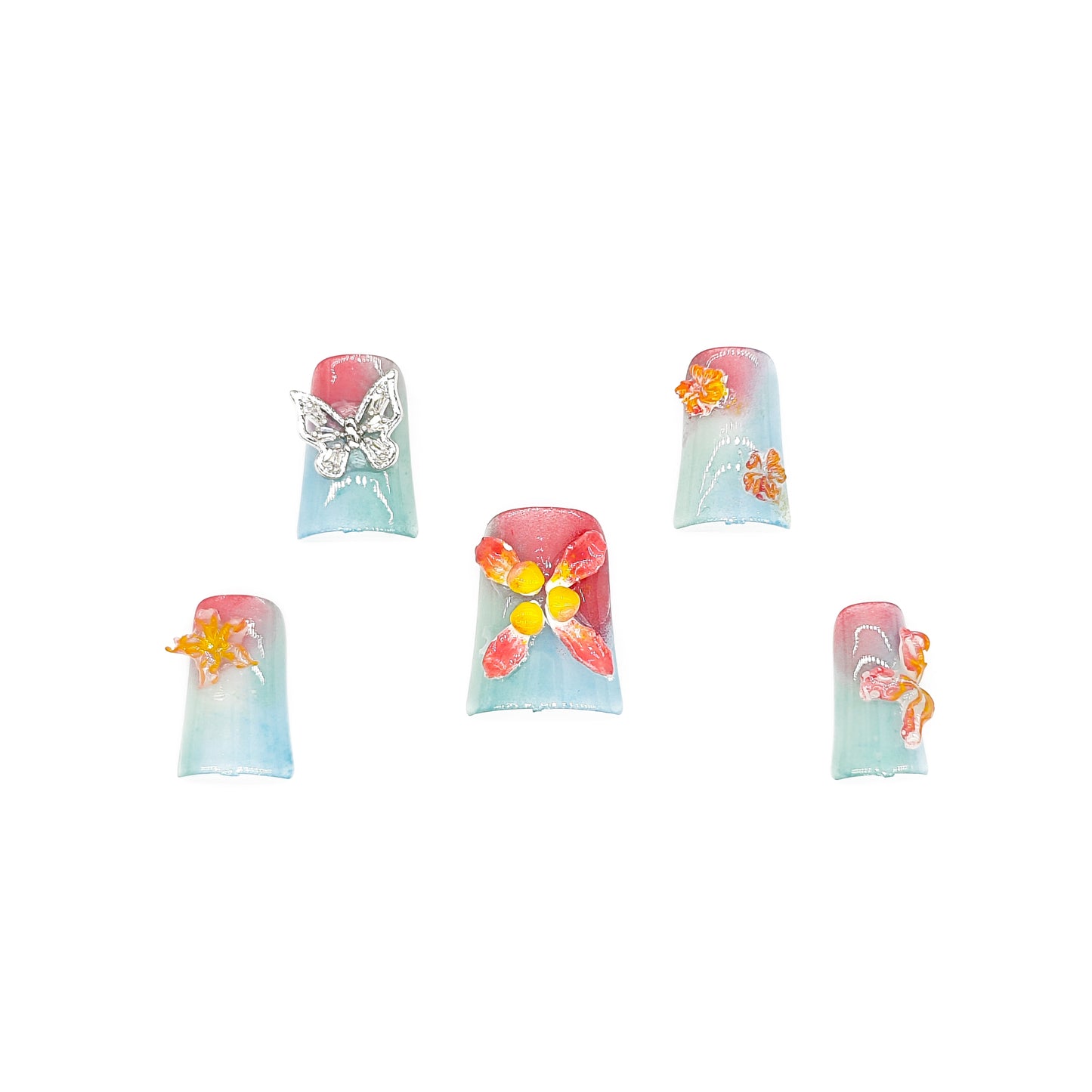 D159Finger Fantasy- Crystal Fantasy Luxury Rhinestone Handmade Press-On Nail Set with Gift Box & Greeting Card, 10pcs Elegant Nail Art Kit for Manicure, Perfect for Christmas Gift and Holiday Glam(DM0159)