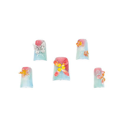 D159Finger Fantasy- Crystal Fantasy Luxury Rhinestone Handmade Press-On Nail Set with Gift Box & Greeting Card, 10pcs Elegant Nail Art Kit for Manicure, Perfect for Christmas Gift and Holiday Glam(DM0159)