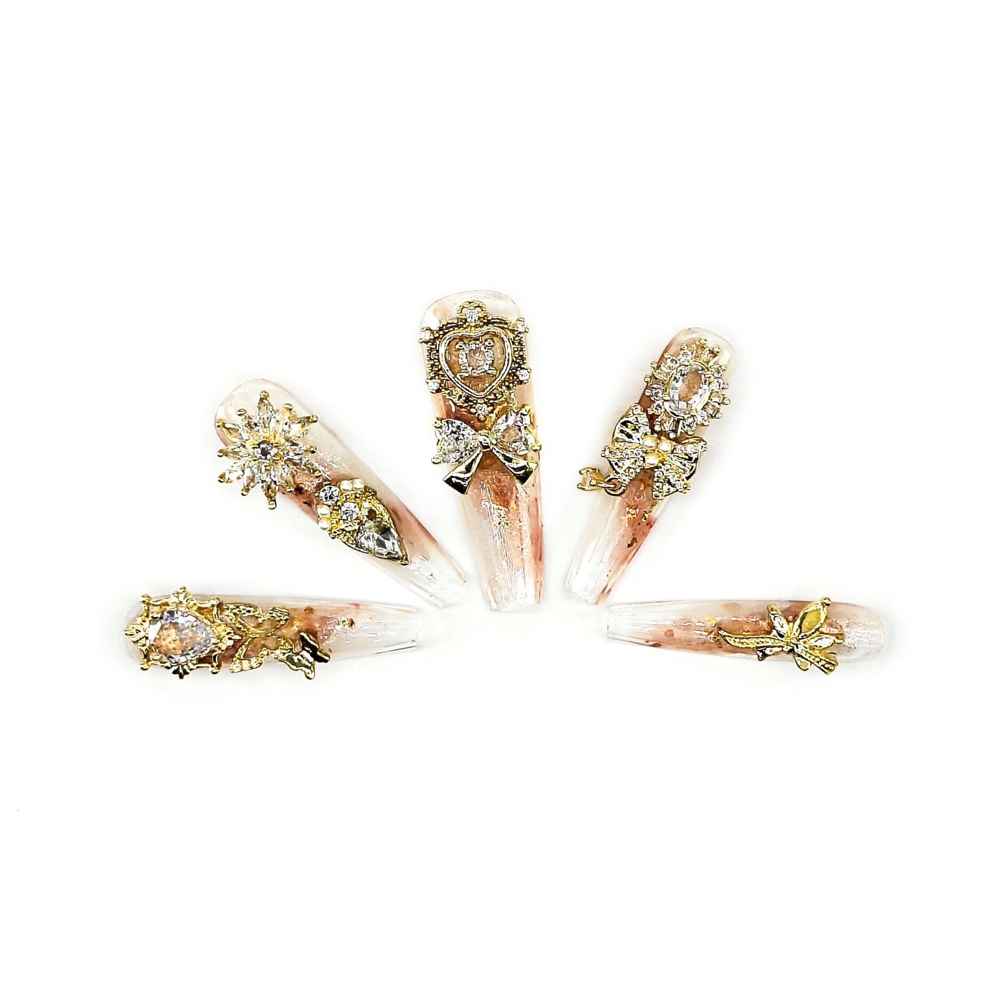 Crystal Fantasy_Glitters Fashion Press On Nail Care & Nail Art Nails, Luxury Elegant Rhinestone Stick 10pcs Manicure Set(MJ0038£©