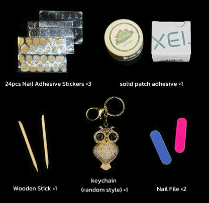 Metallic Fantasy_ Press On Nail Care & Nail Art Nails, 10pcs Manicure Set Nail Art, Halloween Gift（JS6608）