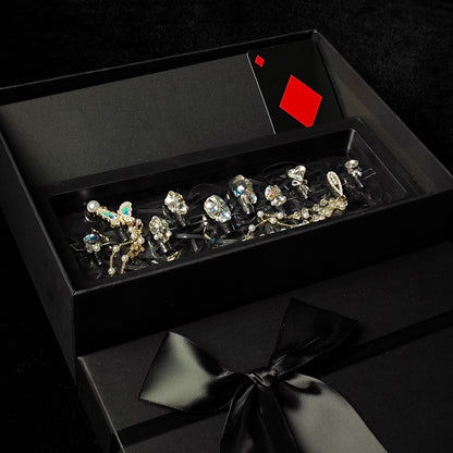 Crystal Fantasy_Glitters Fashion Press On Nail Care & Nail Art Nails, Luxury Elegant Rhinestone Stick 10pcs Manicure Set(MJ0099£©