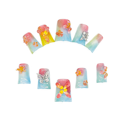 D159Finger Fantasy- Crystal Fantasy Luxury Rhinestone Handmade Press-On Nail Set with Gift Box & Greeting Card, 10pcs Elegant Nail Art Kit for Manicure, Perfect for Christmas Gift and Holiday Glam(DM0159)