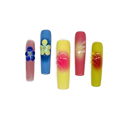 Finger Fantasy-Classic Fantasy Luxury Handmade Press On Nail Set with Gift Box & Greeting Card, 10pcs Elegant Nail Art Kit for Manicure, Perfect for Gifts and Holiday Glam(NM0020)