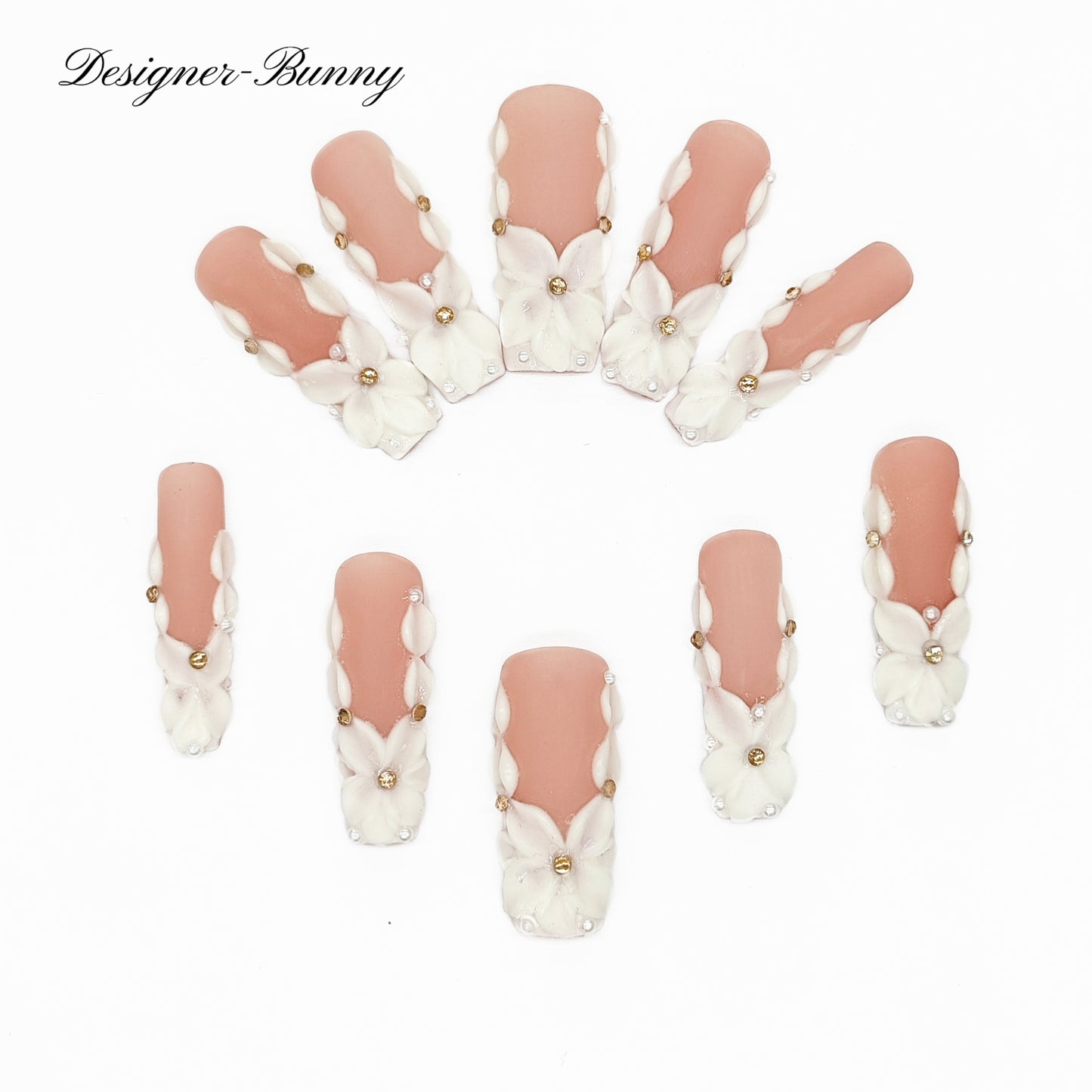Finger Fantasy-Classic Fantasy Luxury Handmade Press On Nail Set with Gift Box & Greeting Card, 10pcs Elegant Nail Art Kit for Manicure, Perfect for Gifts and Holiday Glam(NM0019)