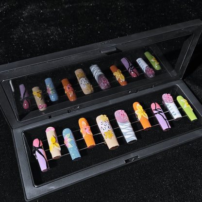 D154Finger Fantasy- Crystal Fantasy Luxury Rhinestone Handmade Press-On Nail Set with Gift Box & Greeting Card, 10pcs Elegant Nail Art Kit for Manicure, Perfect for Christmas Gift and Holiday Glam(DM0154)